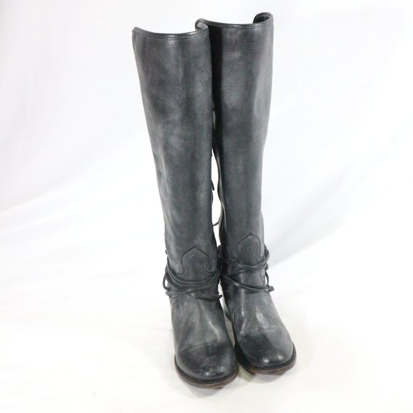 Like New FREEBIRD by STEVEN FB-Coal Grey Leather Boots Sz 9 US Wmn - Picture 5 of 8